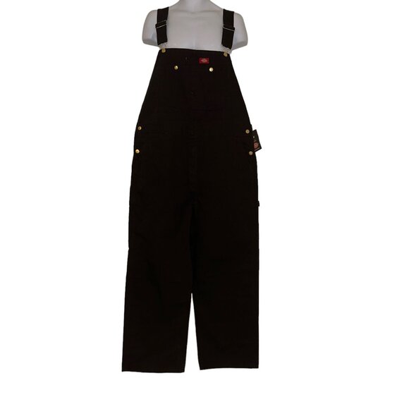 Dickies Other - NWT Dickies Duck Bib Overalls Mens 42 30 Rinsed Black Wide Legs Pockets Work
